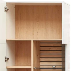 Wohnen Wohnzimmervitrine in Weiß und Wildeiche NB - Niam