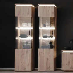 Wohnzimmervitrine mit Licht LED - Bekunion^Wohnen Discount