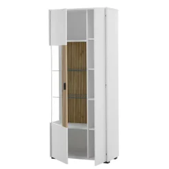 Wohnzimmer-Vitrinenschrank zweifarbig - Nenaloro^Wohnen Outlet