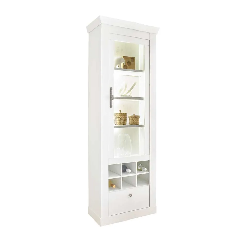 Wohnzimmerwohnwand in weißer Holzoptik Pinie - Liancos (vierteilig)^Wohnen Outlet