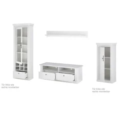 Wohnzimmerwohnwand in weißer Holzoptik Pinie - Liancos (vierteilig)^Wohnen Outlet