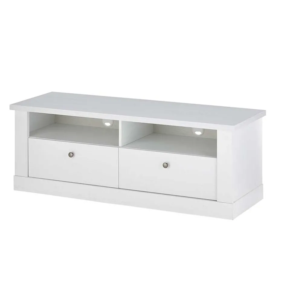 Wohnzimmerwohnwand in weißer Holzoptik Pinie - Liancos (vierteilig)^Wohnen Outlet