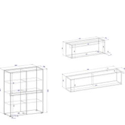 Wohnzimmer-Wohnwand Möbelset - Ahilav (dreiteilig)^Wohnen Sale
