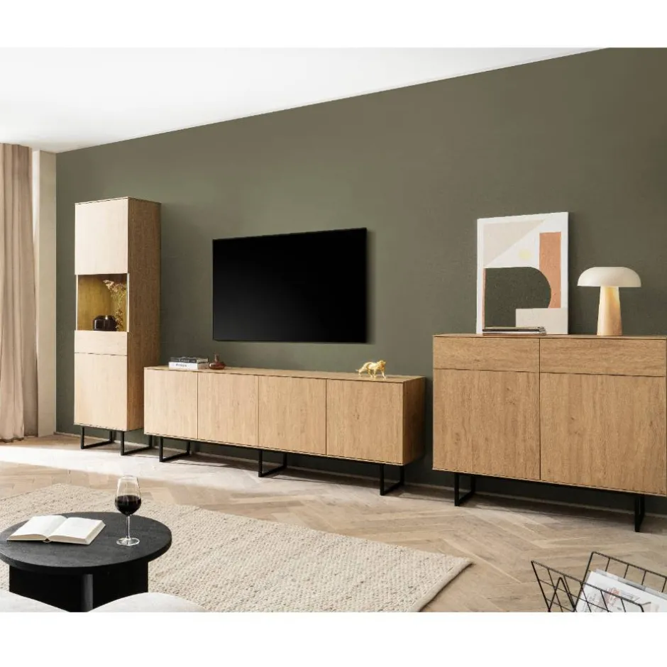 Wohnen Wohnzimmer-Wohnwand Set - Jaskin (dreiteilig)