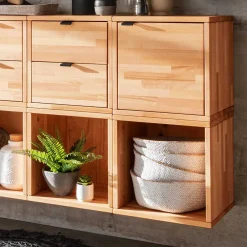 Würfel Regal mit Tür aus Kernbuche massiv - Gabela^Wohnen Hot