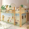 Kinder Wohnen 90x200 Afrika Tiere Hochbett mit Nackenrolle - Fakt
