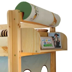 Kinder Wohnen 90x200 Afrika Tiere Hochbett mit Nackenrolle - Fakt