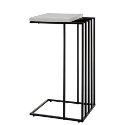 Wohnen 40x35 Anstelltisch in Weiß Schwarz - Hortenza