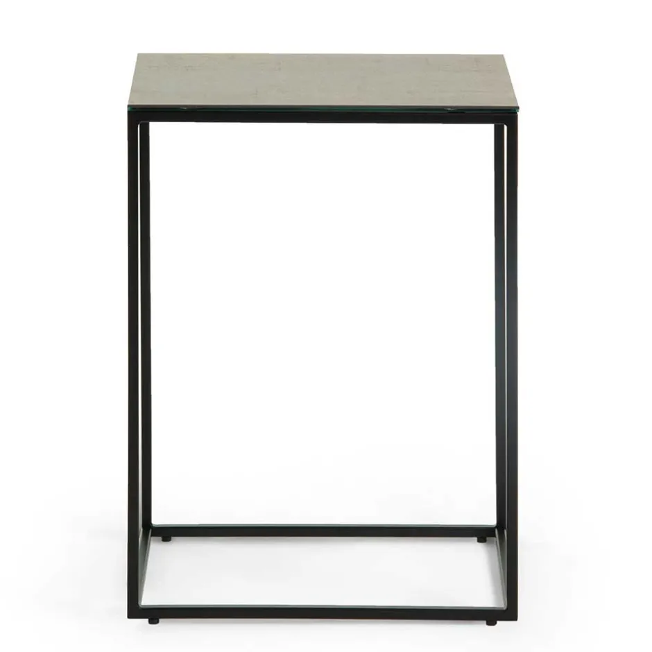 45x30 Beistelltisch mit Keramikplatte in Braun - Opium^Wohnen Best