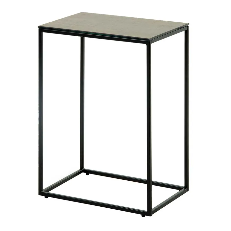 45x30 Beistelltisch mit Keramikplatte in Braun - Opium^Wohnen Best