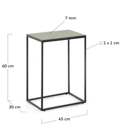 45x30 Beistelltisch mit Keramikplatte in Braun - Opium^Wohnen Best