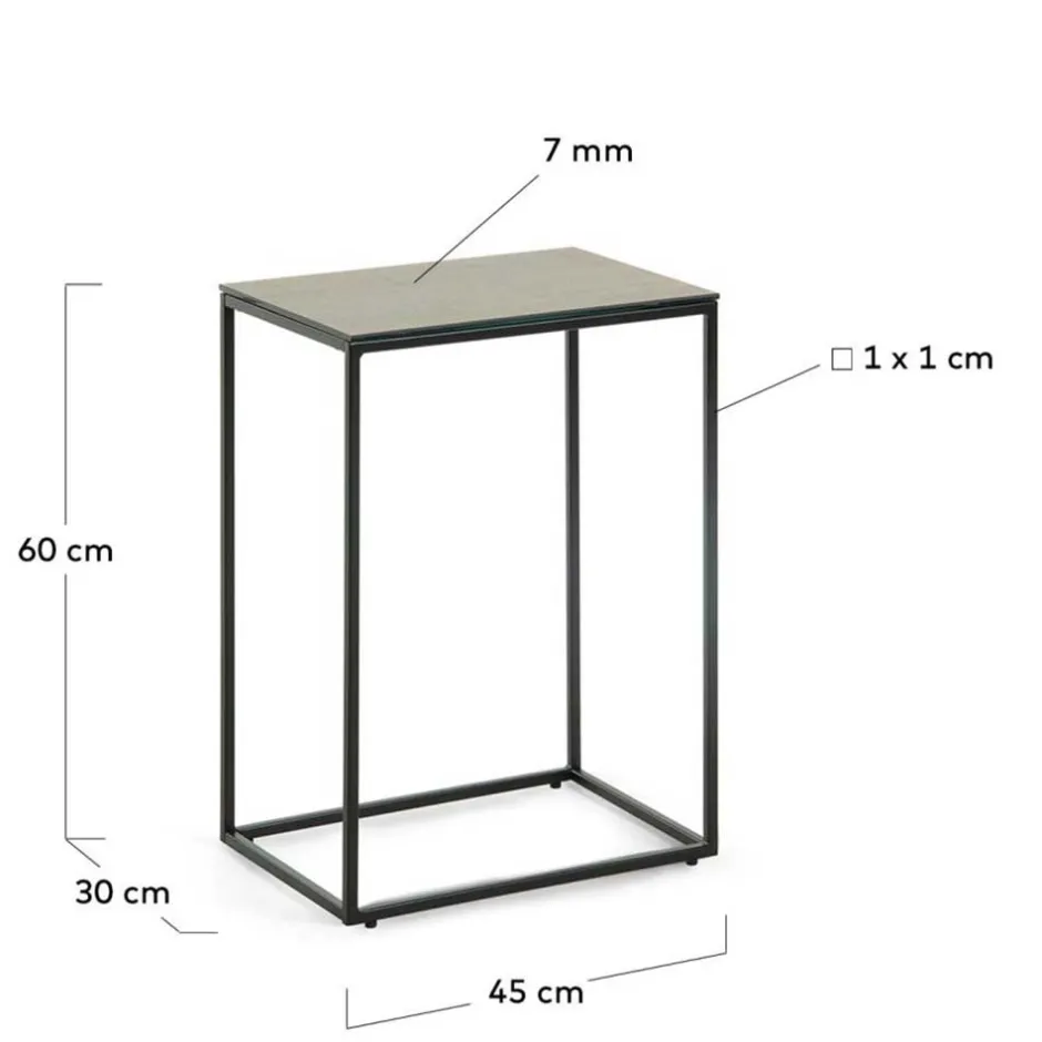 45x30 Beistelltisch mit Keramikplatte in Braun - Opium^Wohnen Best