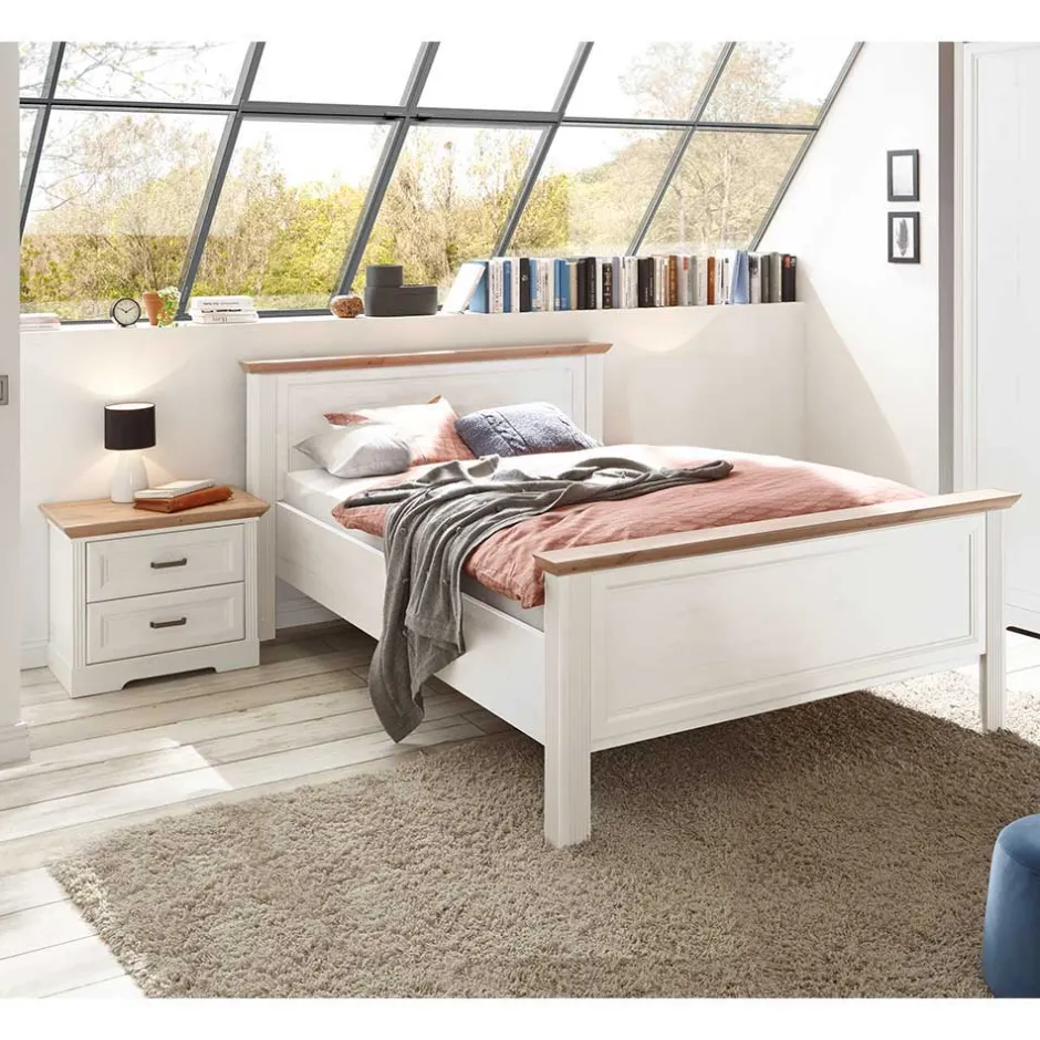 140x200 Bett & Nachtkommode & Schrank - Maggio (dreiteilig)^Wohnen New