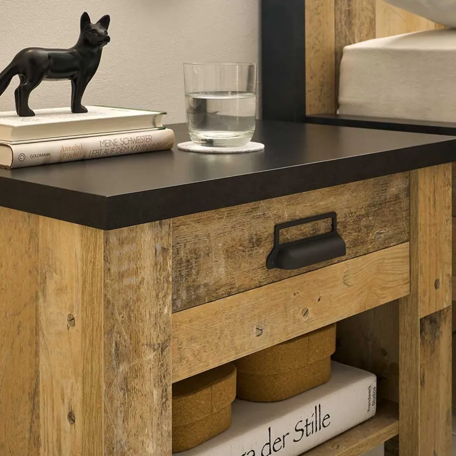 90x200 Bett & Nachttisch & Schrank - Naiavio (dreiteilig)^Wohnen