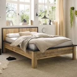 Wohnen 140x200 Bett & Nachttisch Paneele - Naiavio (dreiteilig)