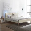 Wohnen 140x200 Bettgestell gepolstert in Beige - Duarto