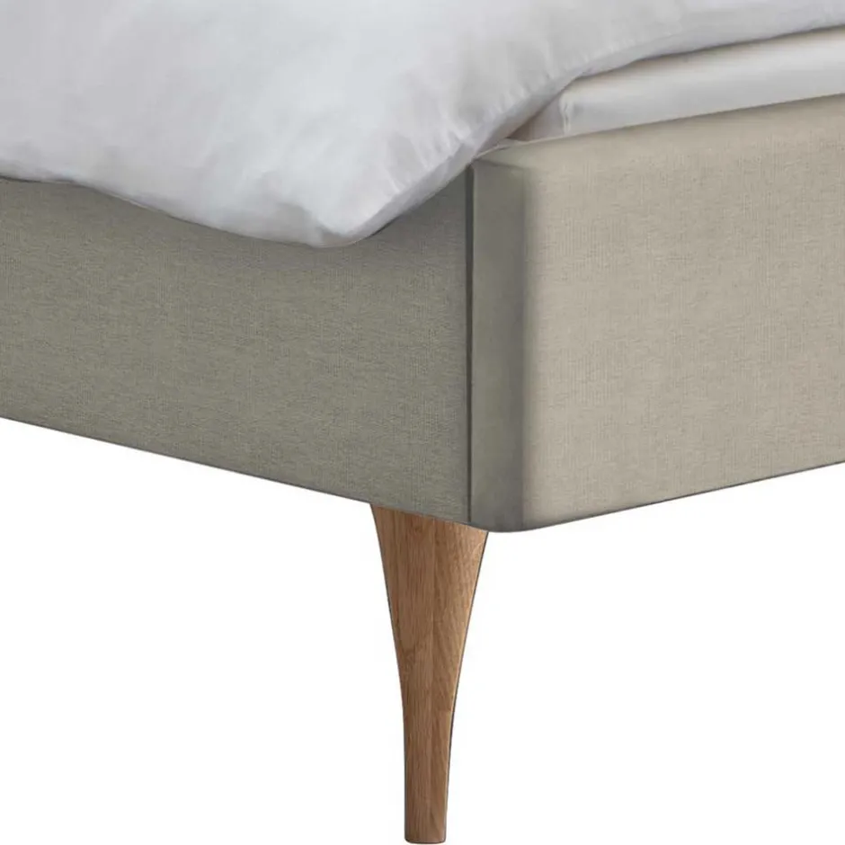 Wohnen 140x200 Bettgestell gepolstert in Beige - Duarto