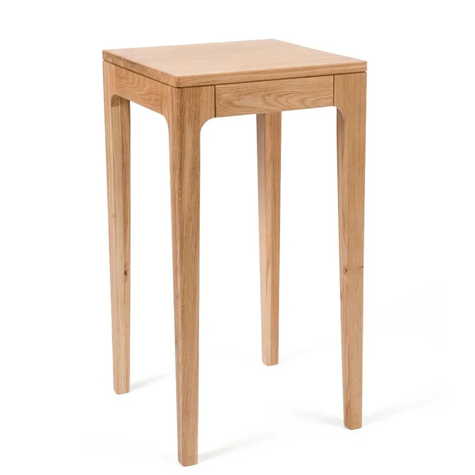 Wohnen 40x40 cm Beistelltisch aus Massivholz mit 80 cm Höhe - Asticia