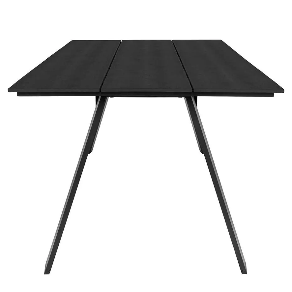 Wohnen 220x100 cm Designer Gartentisch in Schwarz - Lavagna