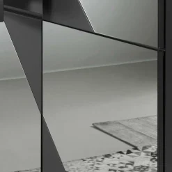 Wohnen 120x140 cm Highboard mit Spiegelglas in Rauchgrau - Razepta