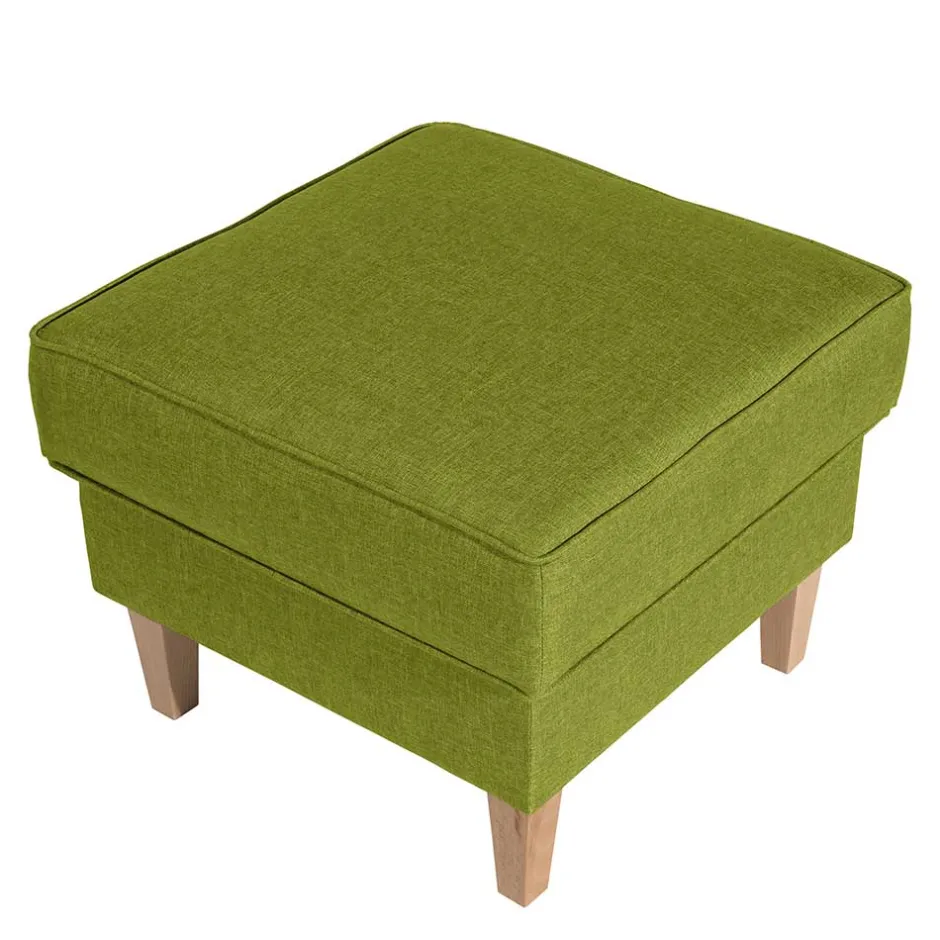 Wohnen 53x53 cm Hocker in Gelbgrün Stoff - Jenyca