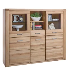 Wohnen 158x140 cm Kernbuche Highboard 5-türig - Uhelia