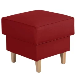 53x53 cm Kunstlederhocker in Rot - Durango^Wohnen Outlet