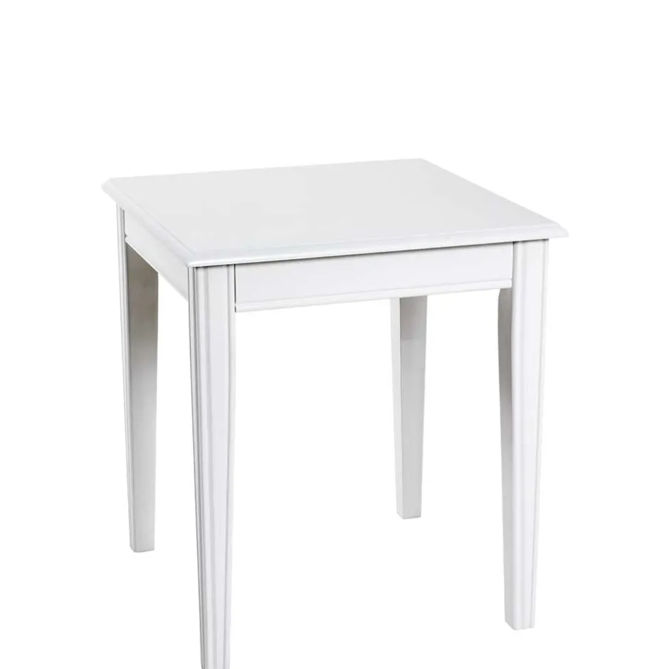 45x45 cm Landhaus Beistelltisch in Weiß - Leida^Wohnen