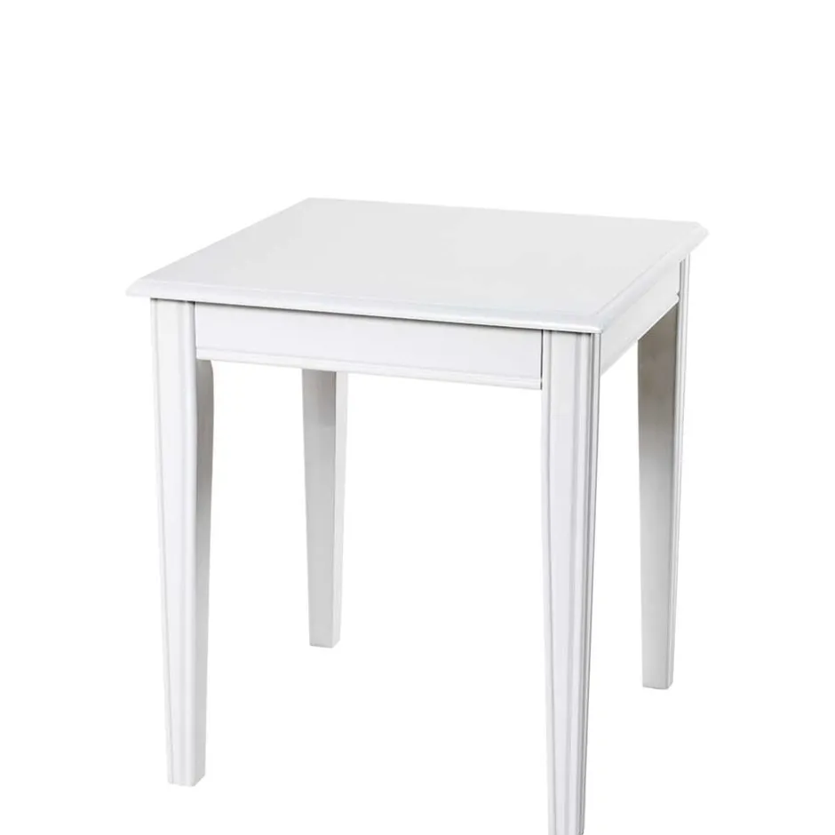 45x45 cm Landhaus Beistelltisch in Weiß - Leida^Wohnen