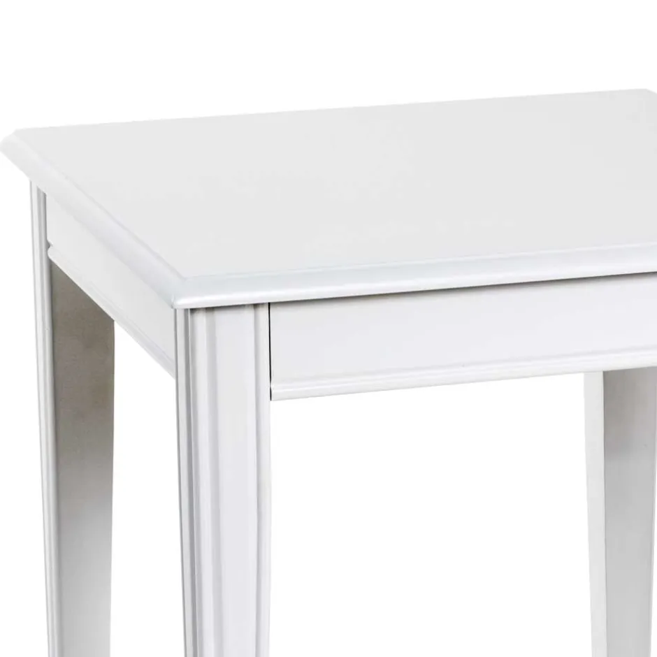 45x45 cm Landhaus Beistelltisch in Weiß - Leida^Wohnen