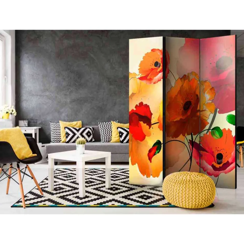 135x172 cm Paravent in Rot Orange - Hasting^Wohnen Sale