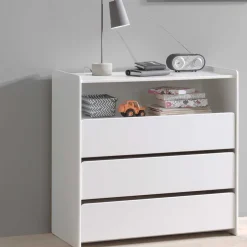 Kinder Wohnen 90x92 cm Schubladen-Kommode in Weiß - Mauricia