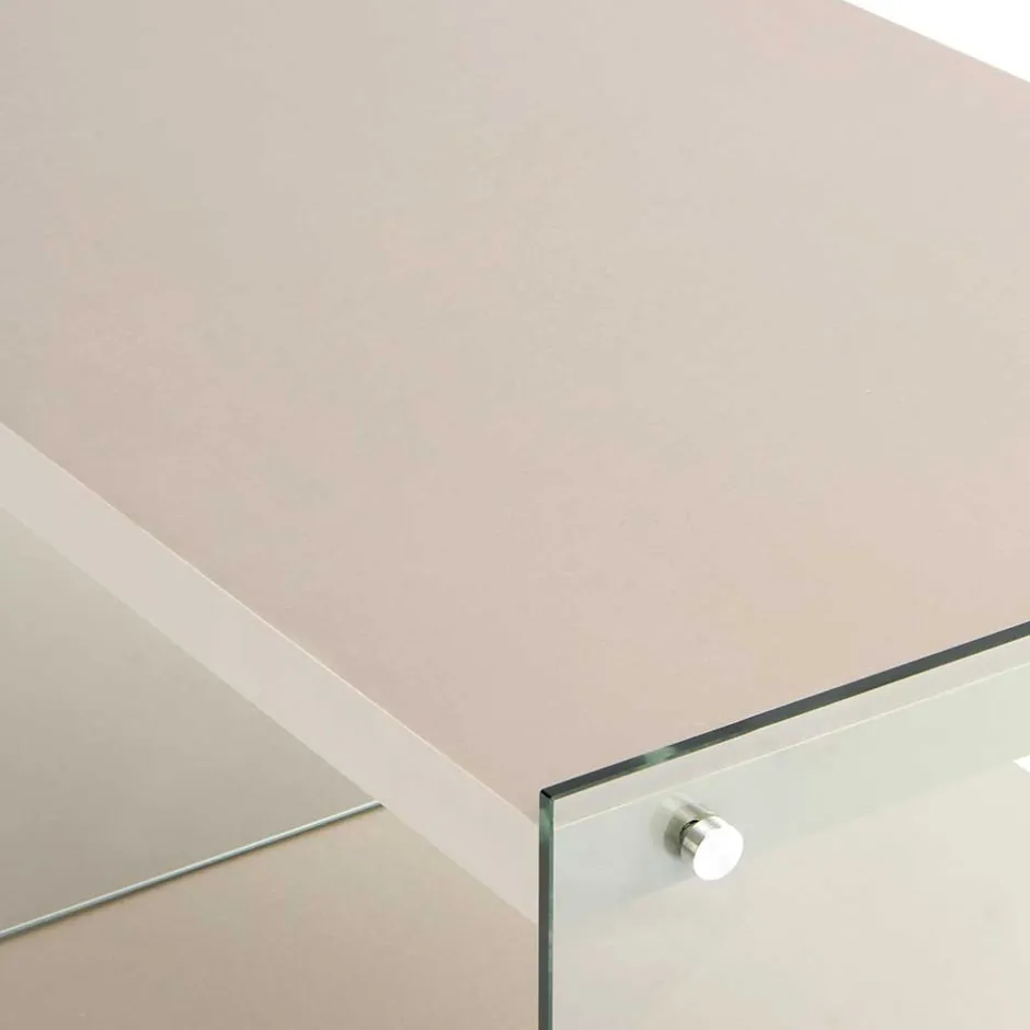 Wohnen 120x60 cm TV Tisch mit Glas Wangen - Culagan