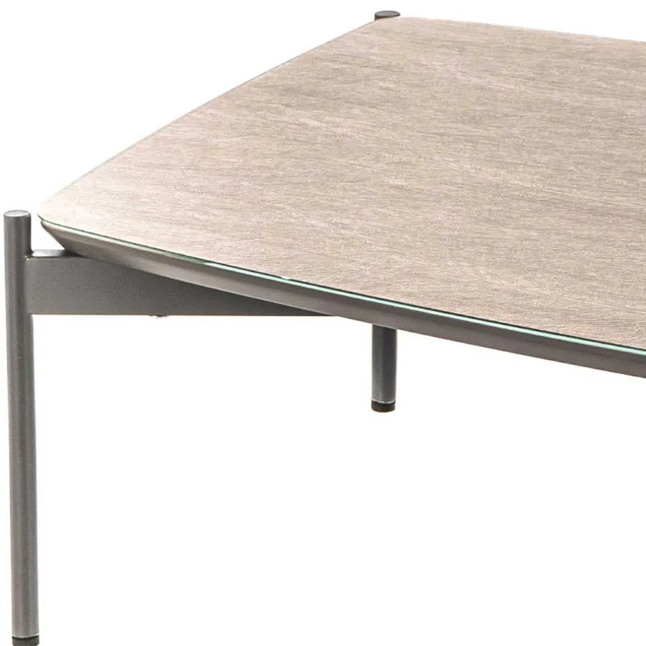 Wohnen 85x50 Couchtisch mit Glas Beschichtung Taupe - Basel