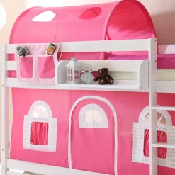 Kinder Wohnen 90x200 Doppelhochbett in Weiß lackiert - Lontrain