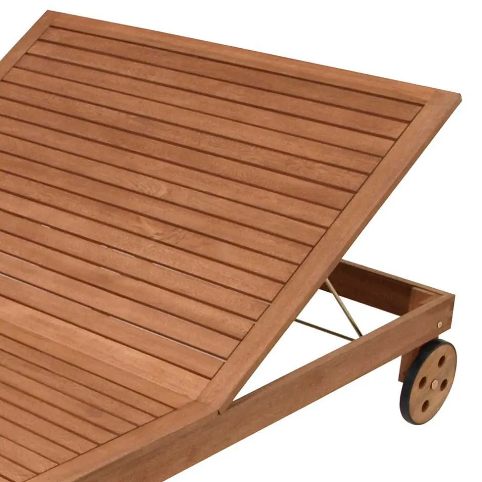 120x200 Gartenliege aus Eukalyptusholz - Ebruar^Wohnen New