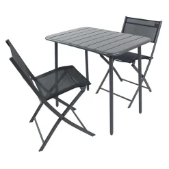 Wohnen 80x55 Gartentisch & Klappstühle Set - Xenata (dreiteilig)