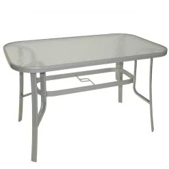 120x70 Gartentisch mit Glasplatte - Visinata^Wohnen