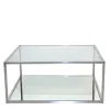 Wohnen 80x80 Glas Couchtisch mit Spiegelglas Boden - Cowian