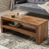Wohnen 110x45 Handgearbeiteter Couchtisch mit Ablage - Hoslo