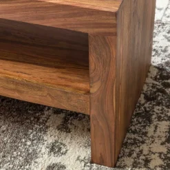 Wohnen 110x45 Handgearbeiteter Couchtisch mit Ablage - Hoslo