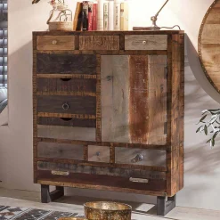 Wohnen 90x120 Highboard mit 11 Schubladen - Bahiro