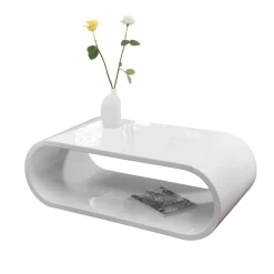 Wohnen 120x60 Hochglanz Couchtisch ohne Ecken - Juless