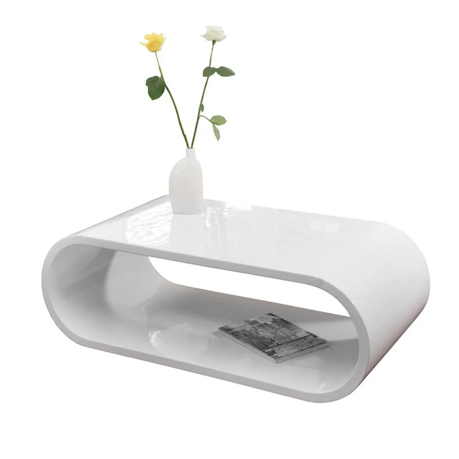 Wohnen 120x60 Hochglanz Couchtisch ohne Ecken - Juless