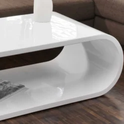 Wohnen 120x60 Hochglanz Couchtisch ohne Ecken - Juless