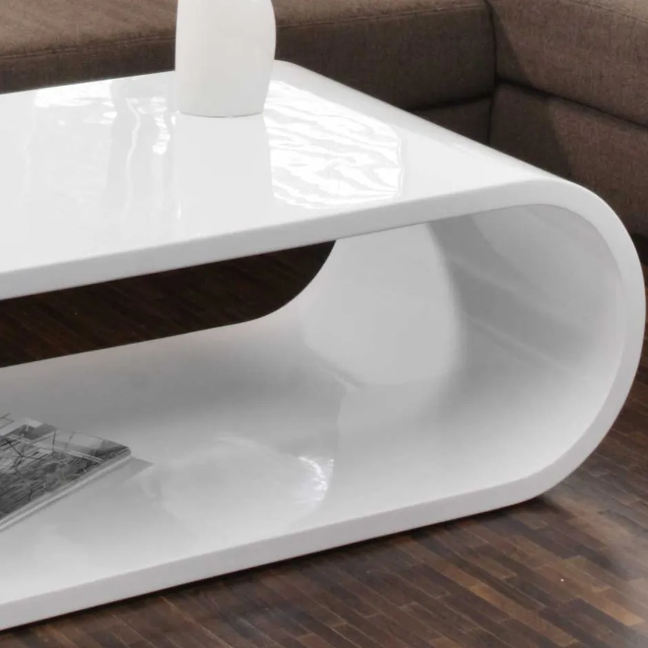 Wohnen 120x60 Hochglanz Couchtisch ohne Ecken - Juless