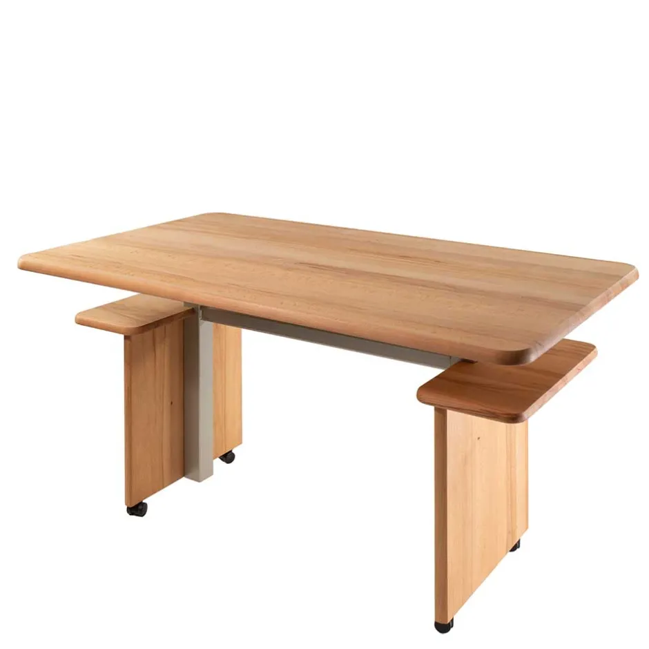 120x70 Kernbuche Funktionstisch höhenverstellbar - Estaguma^Wohnen New