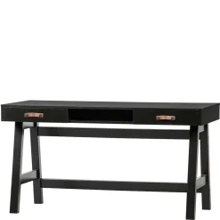 Kinder Wohnen 140x62 Kiefernholz Schreibtisch in Schwarz - Ilvessino