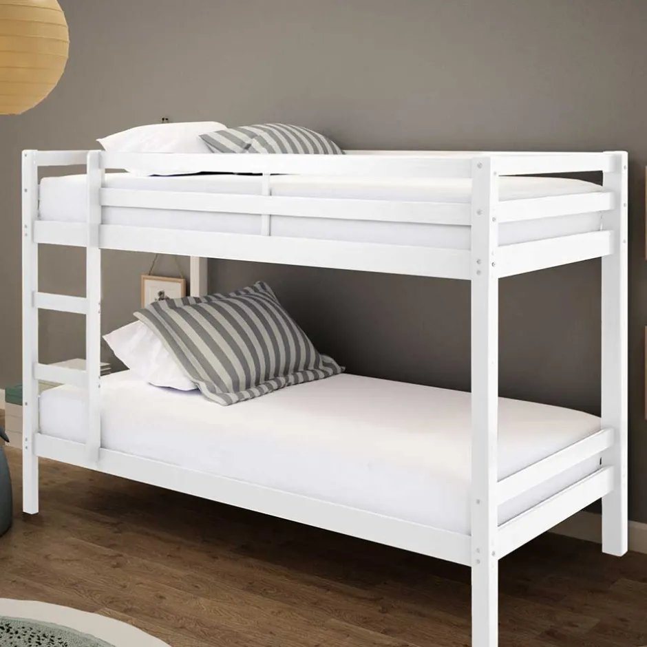 Kinder Wohnen 90x200 Kinder Etagenbett in Weiß - Carona