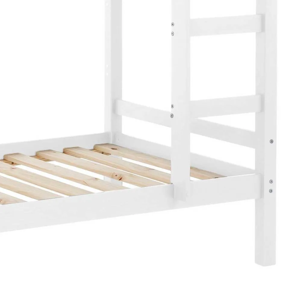 Kinder Wohnen 90x200 Kinder Etagenbett in Weiß - Carona